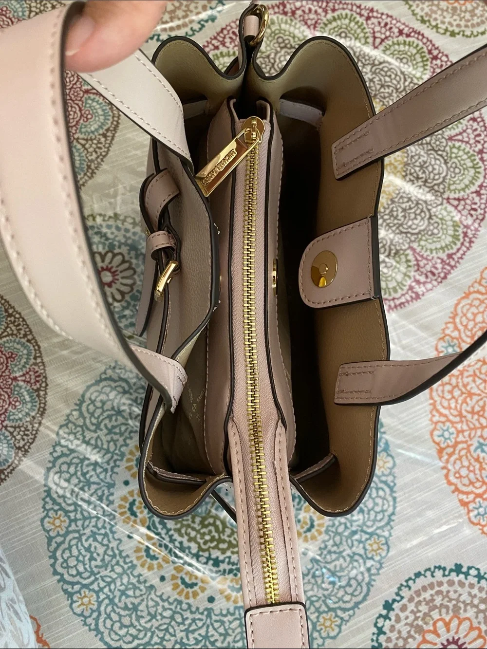 Michael Kors Emilia Blush Pink Leather Top-Handle Satchel